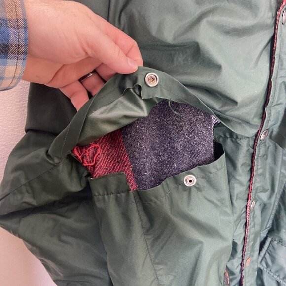 Thermo King Vintage Men M Hunting Jacket Plaid Wool Lined Nylon Shell - Picture 4 of 13